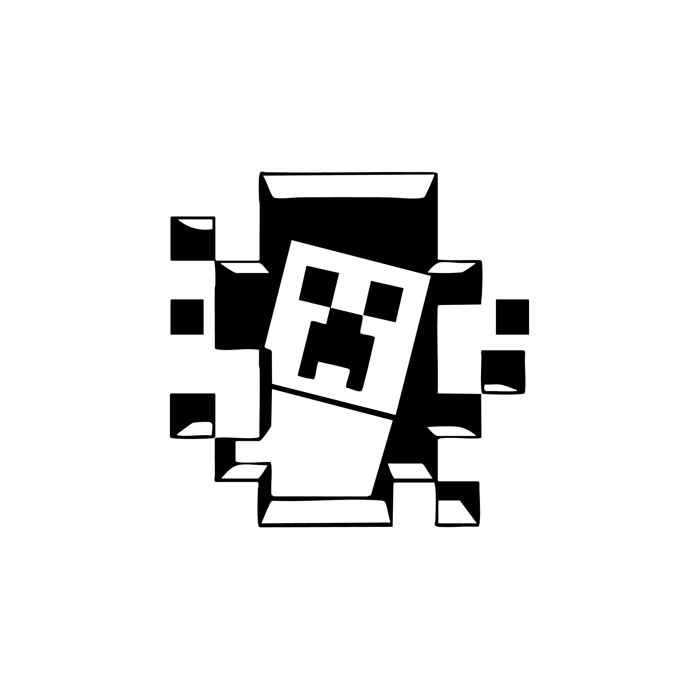 Minecraft Creeper Vinyl Wall Decal – Peeking Through Broken Wall | Official Minecraft Sticker