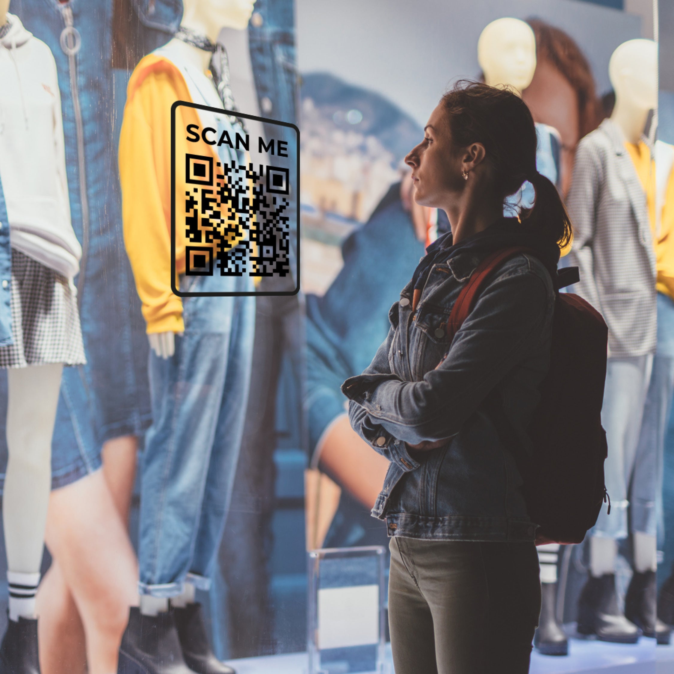 Custom QR Code Decal – Vinyl Business Sticker for Shop Fronts, Cars, and Marketing Displays