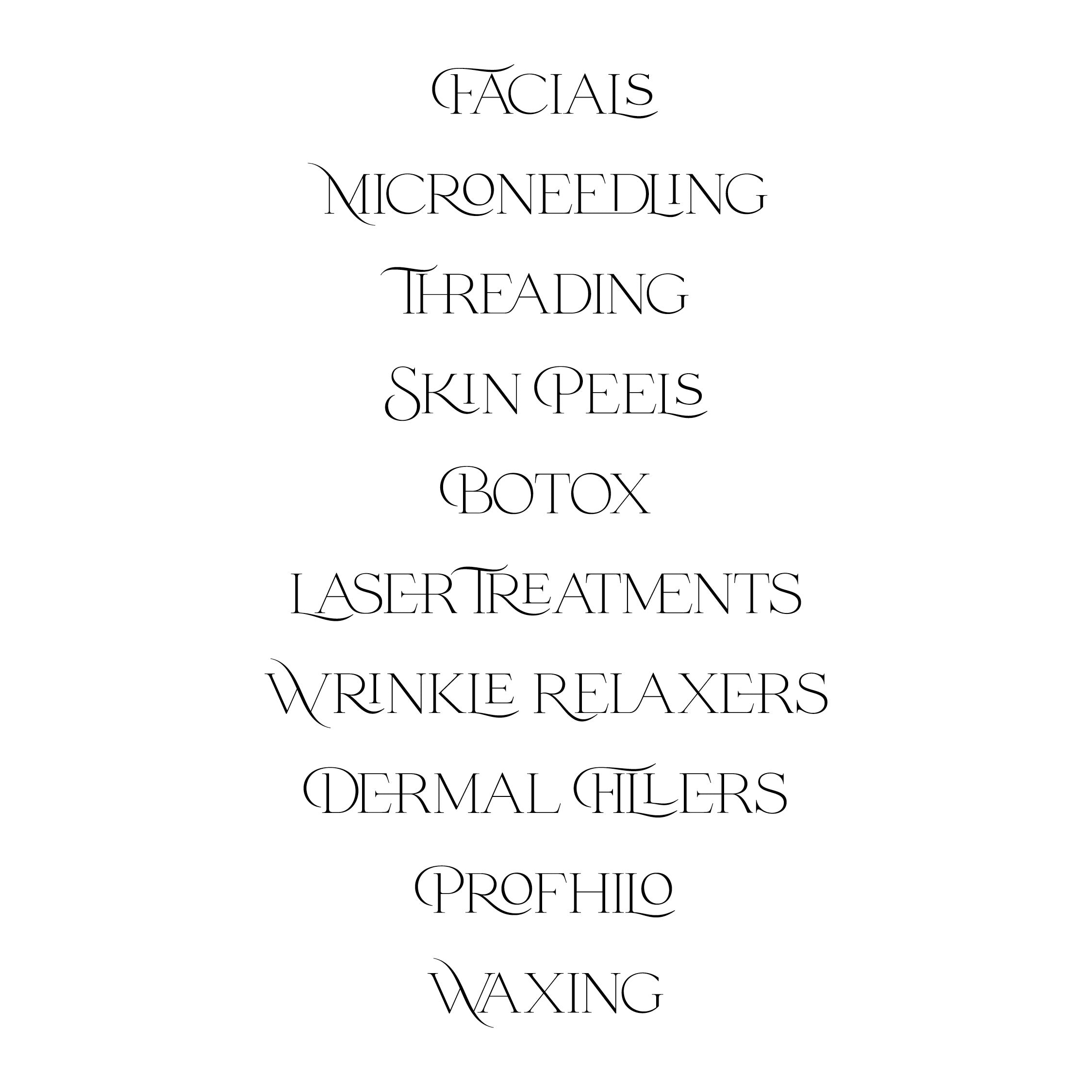 Custom Business Window Decal | Services List Basic | Vinyl Decal for Salon, Spa, Esthetics, Boutique, Shop, Restaurant, Medical Office