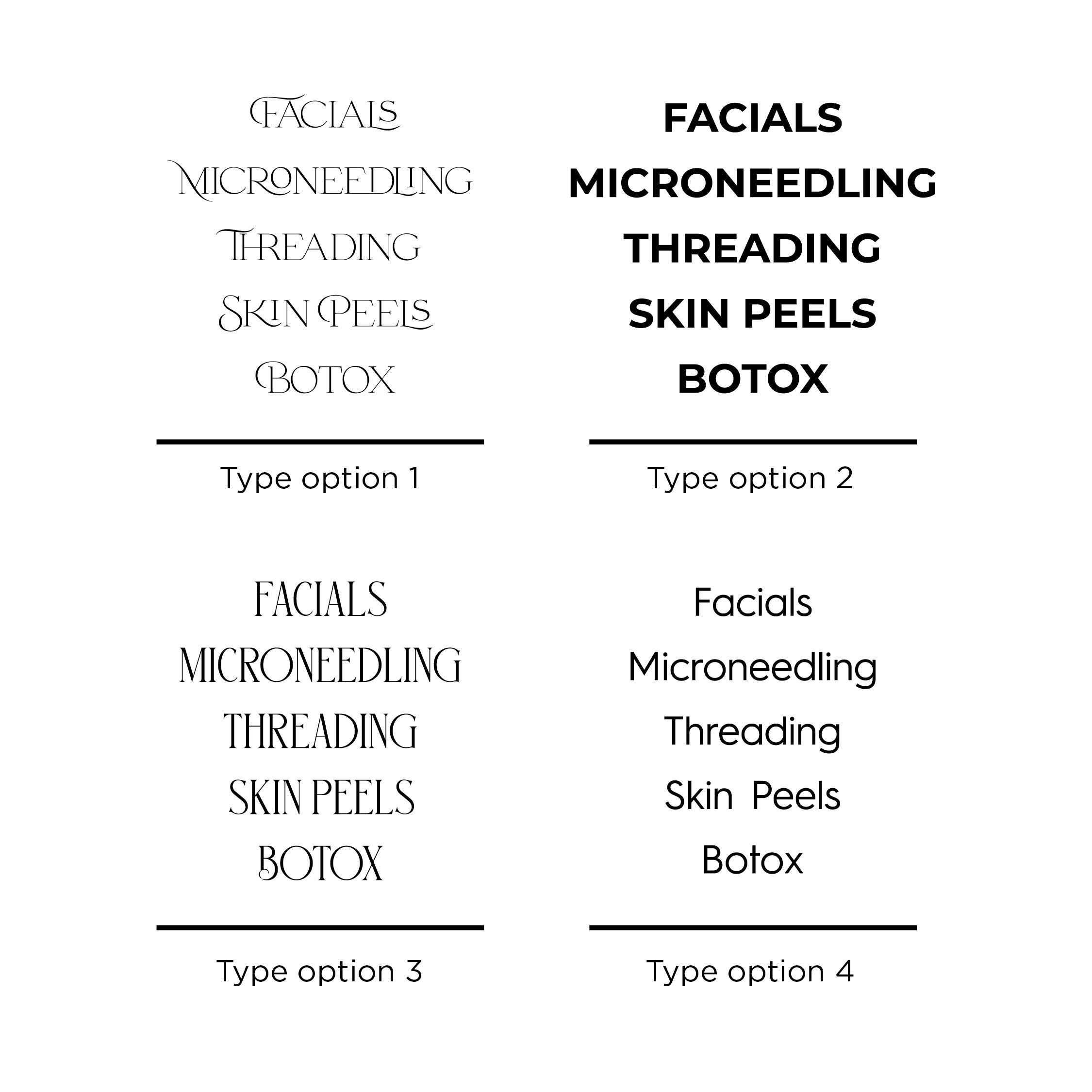 Custom Business Window Decal | Services List Basic | Vinyl Decal for Salon, Spa, Esthetics, Boutique, Shop, Restaurant, Medical Office