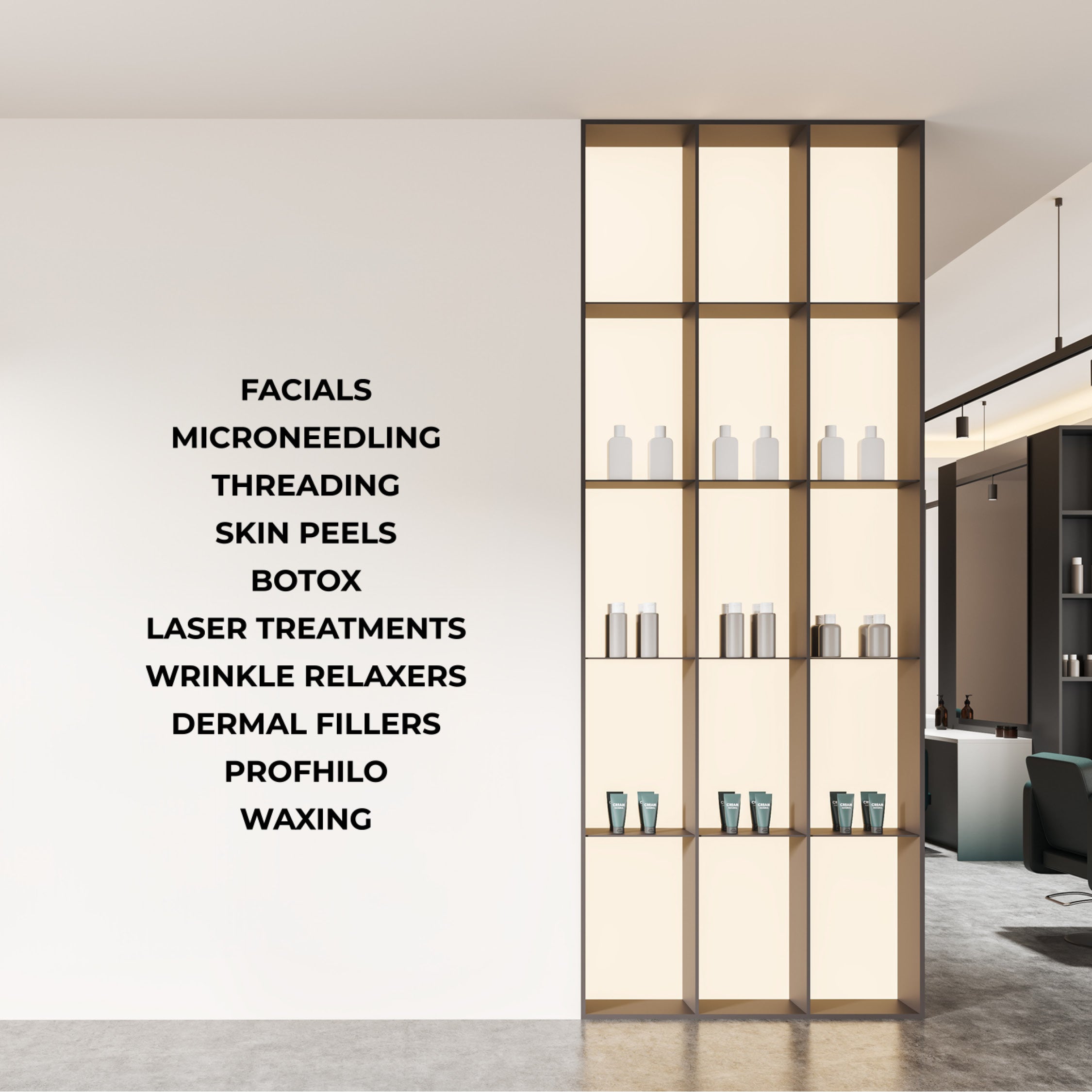 Custom Business Window Decal | Services List Basic | Vinyl Decal for Salon, Spa, Esthetics, Boutique, Shop, Restaurant, Medical Office