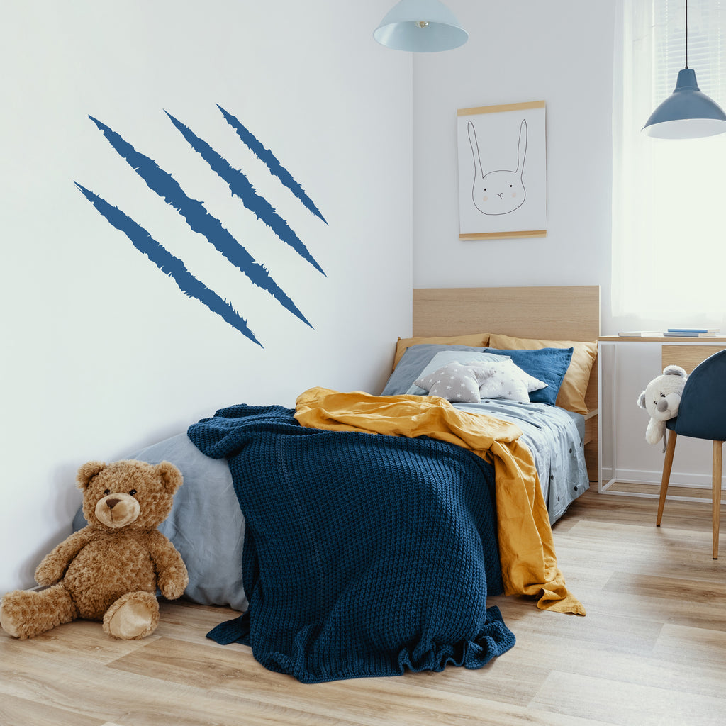 Dinosaur Claw Mark Rip Vinyl Decal – 4-Rip Scratch Sticker for Kids, Dino Fans & Themed Rooms