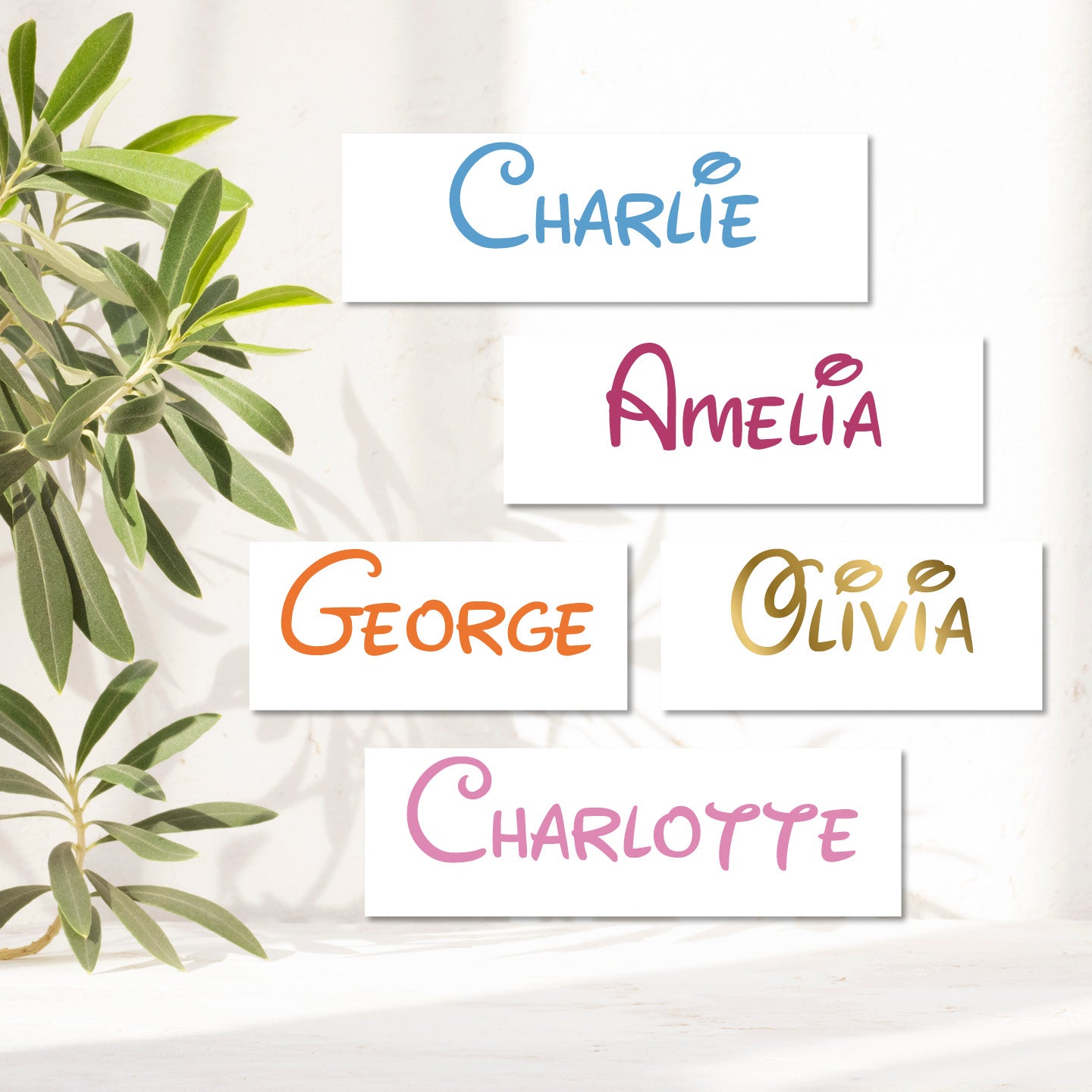 Disney vinyl decal names on wall