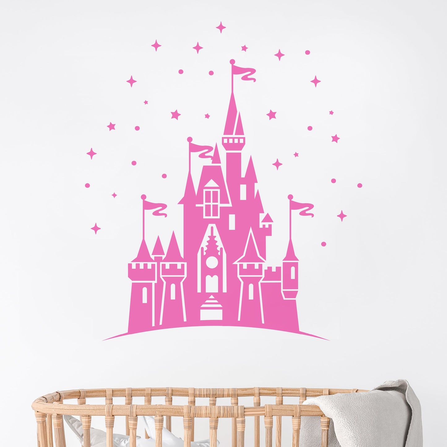 Disneyland Castle kids bedroom Wall Decal Sticker pink