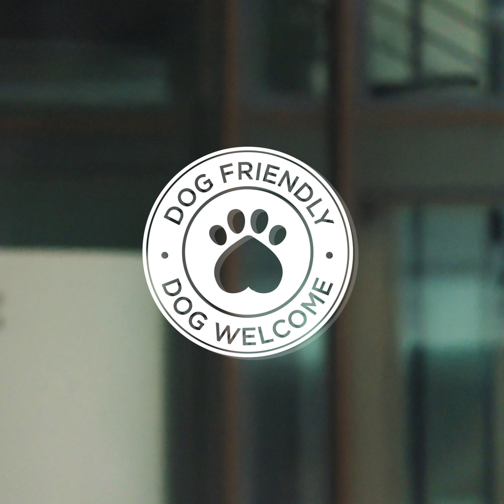 Dog Friendly Window Decal – Vinyl Sticker for Shops, Retailers, Cafes & Pet-Friendly Homes