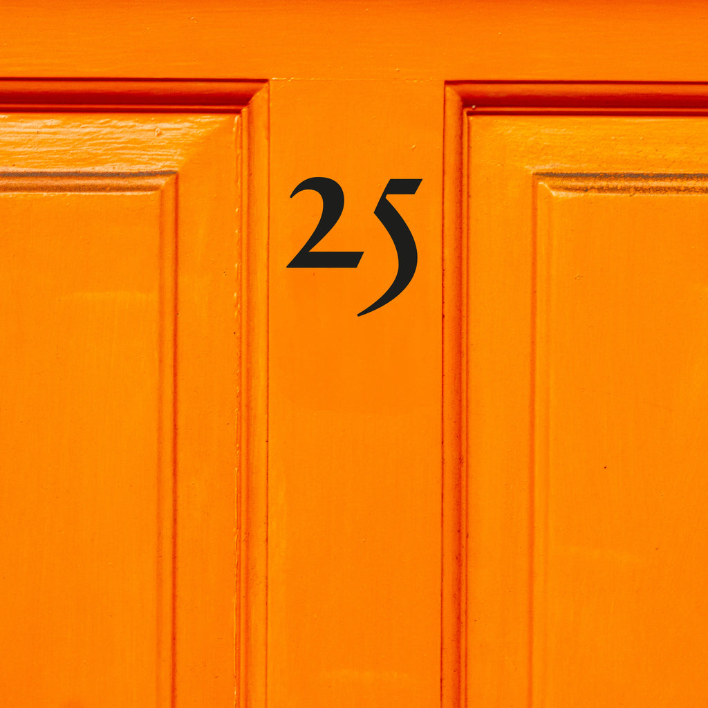 Front Door Number Vinyl Decal – Custom House Number Sticker in 4 Styles & 3 Sizes