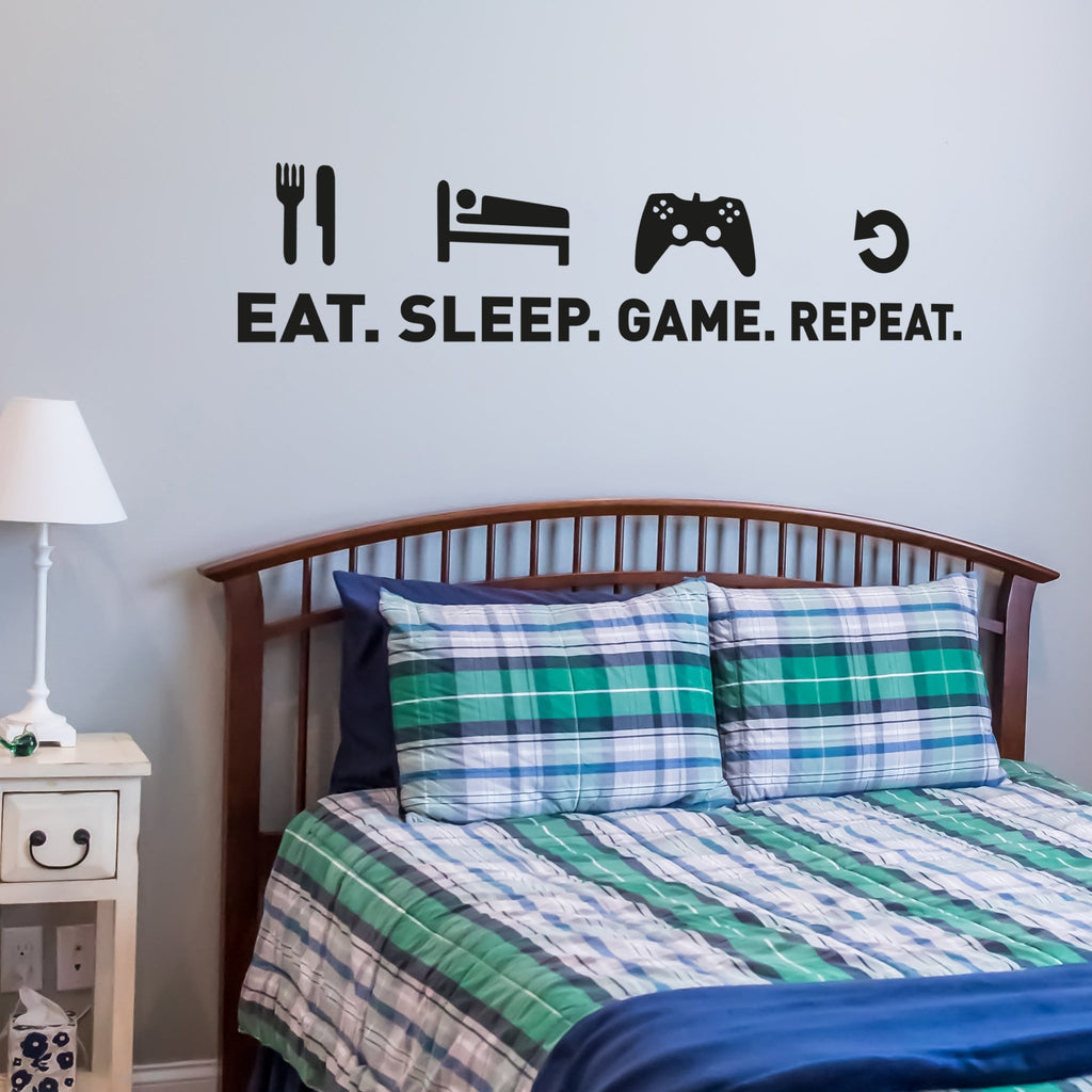 Eat Sleep Game Repeat - Wall Decal Sticker