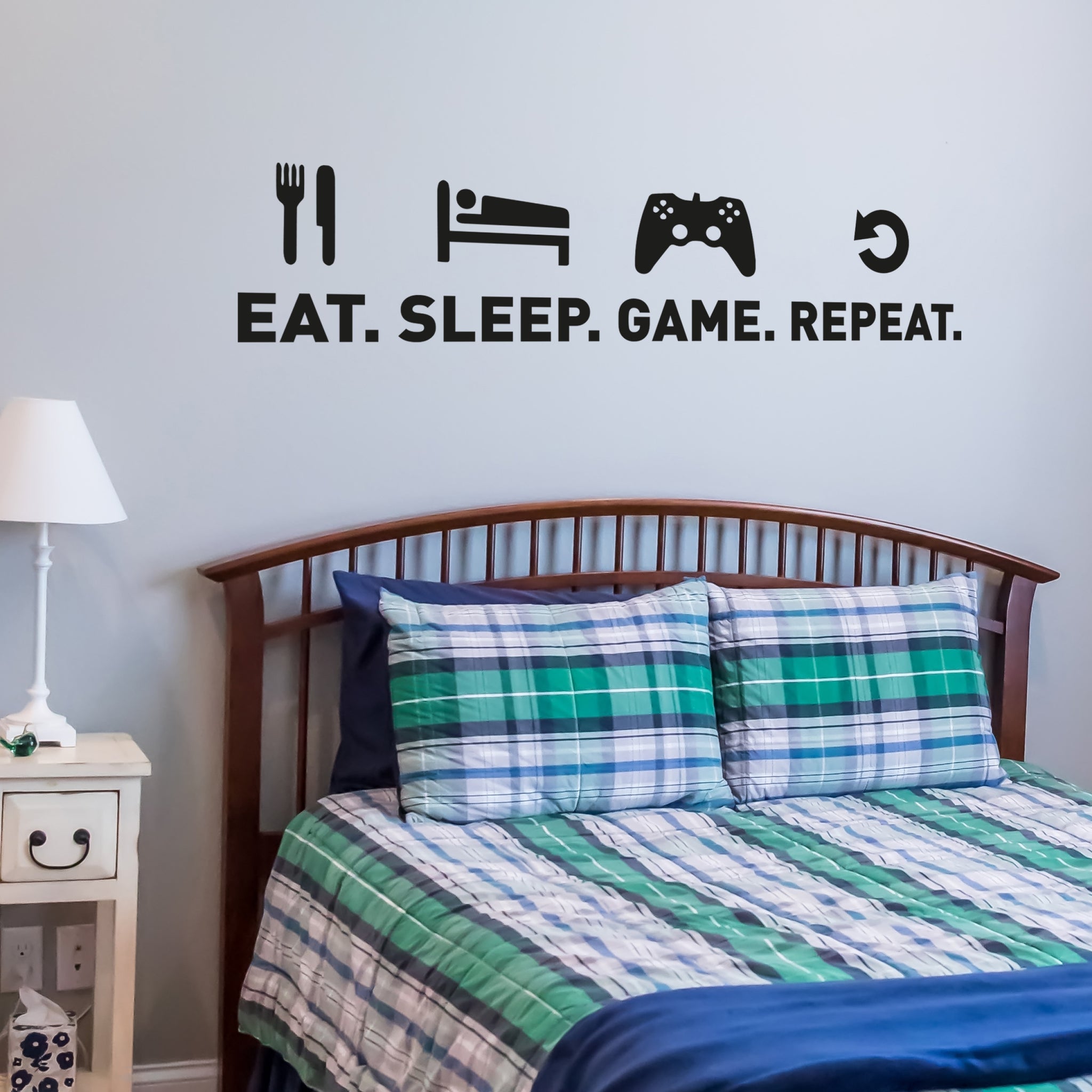 Eat Sleep Game Repeat - Wall Decal Sticker