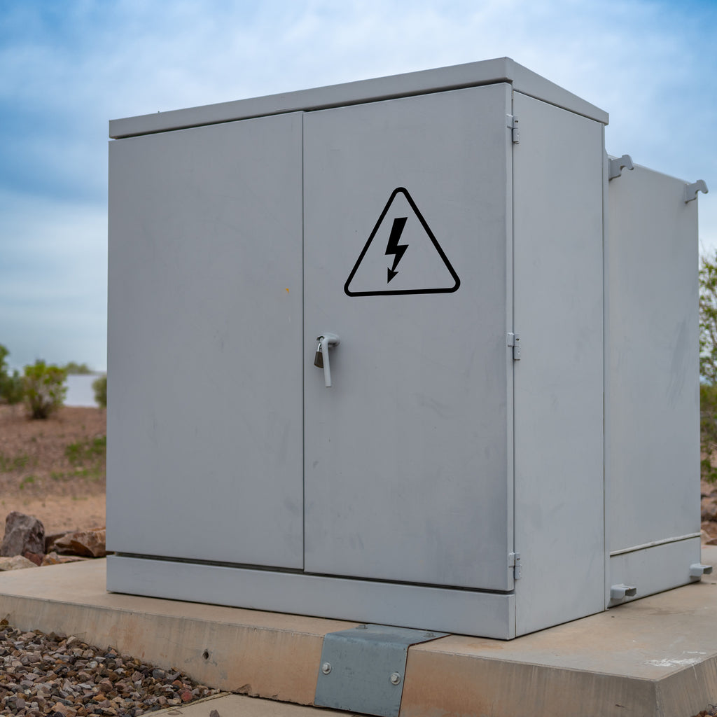 Electric Hazard Warning Sign Vinyl Decal – Triangle Bolt Symbol Sticker for Electrical Safety & Danger Zones