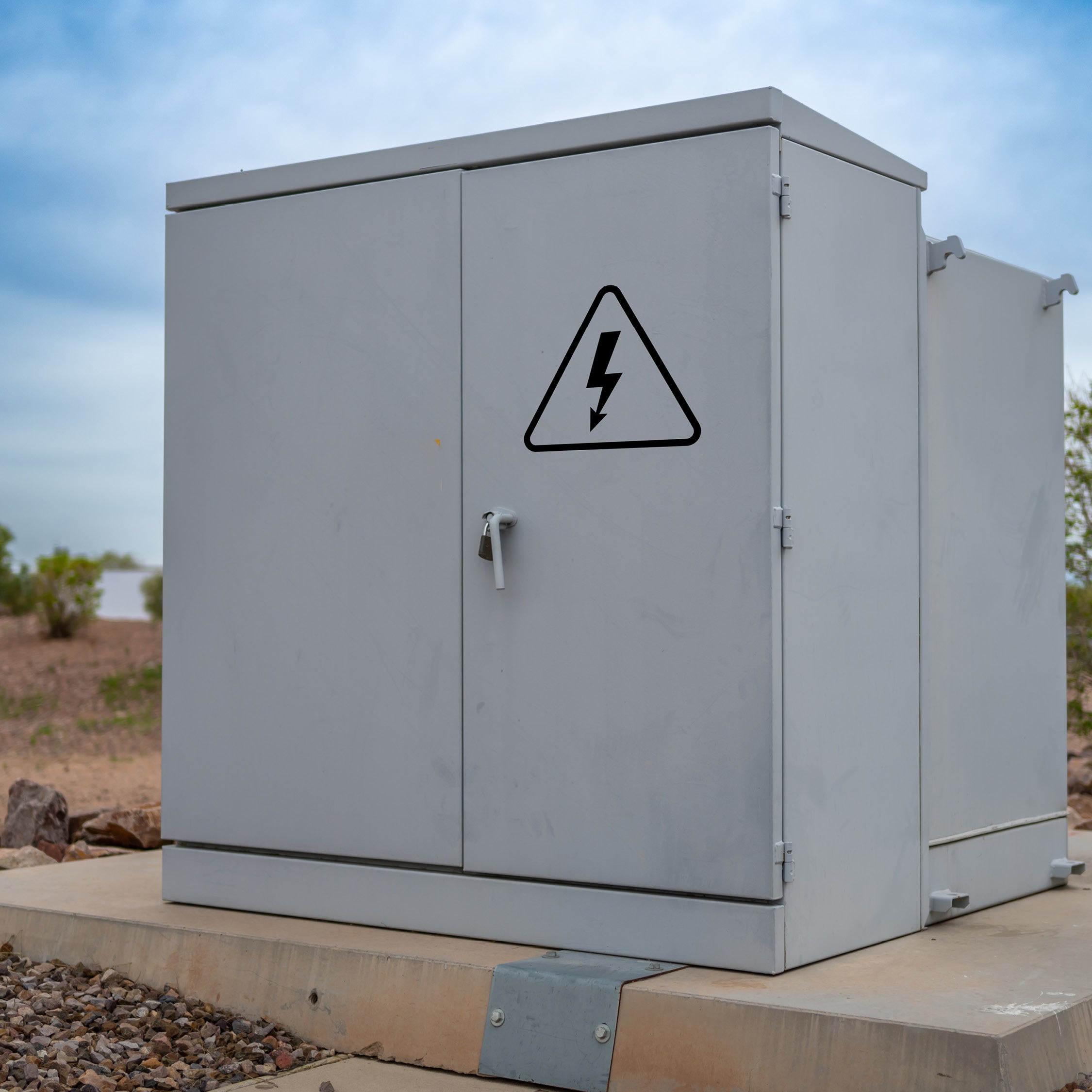 Electric Hazard Warning Sign Vinyl Decal – Triangle Bolt Symbol Sticker for Electrical Safety & Danger Zones