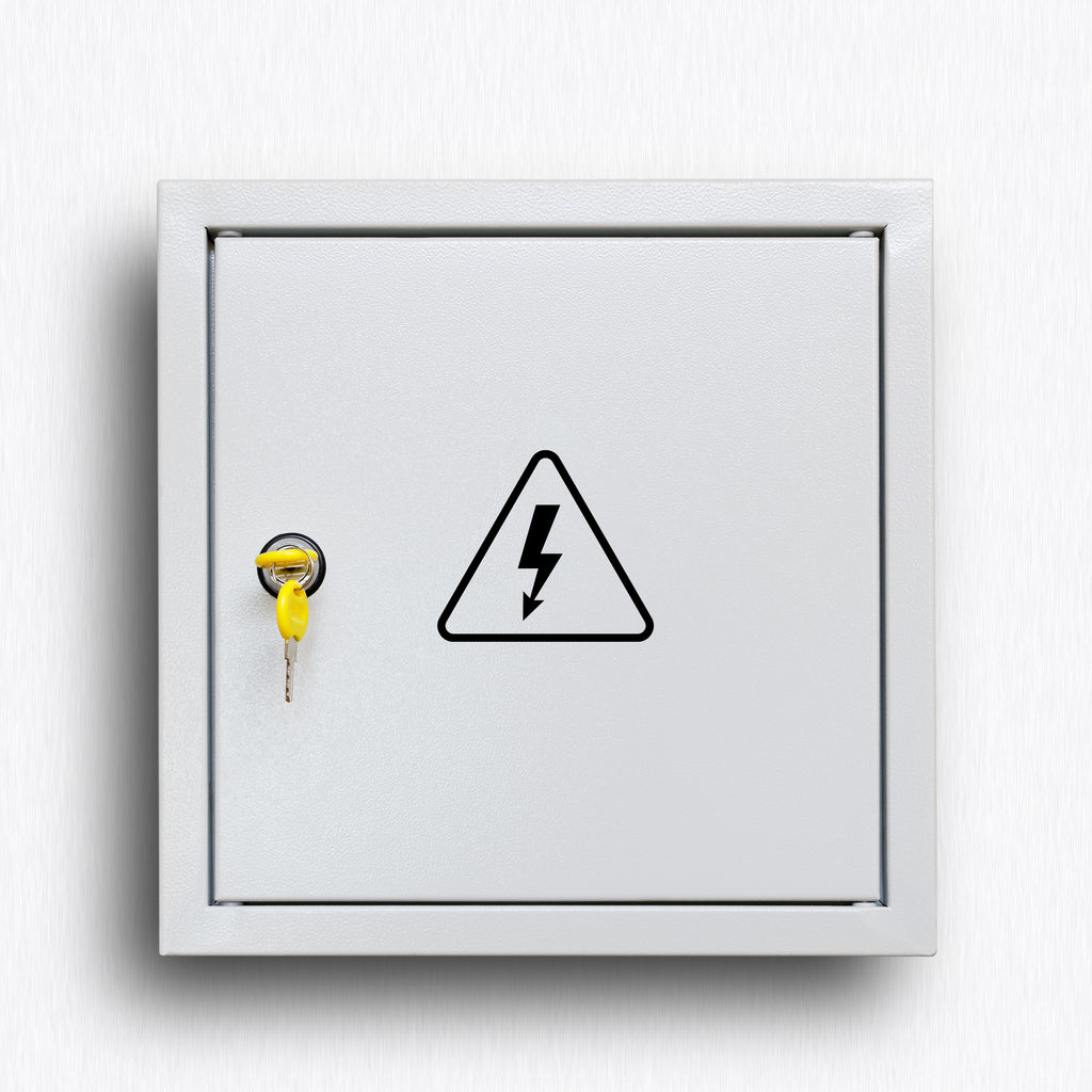 Electric Hazard Warning Sign Vinyl Decal – Triangle Bolt Symbol Sticker for Electrical Safety & Danger Zones