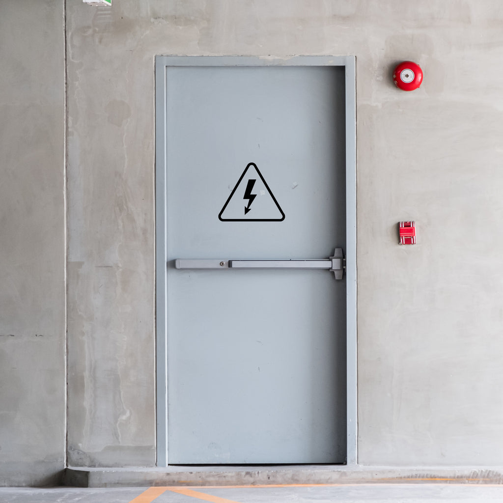 Electric Hazard Warning Sign Vinyl Decal – Triangle Bolt Symbol Sticker for Electrical Safety & Danger Zones