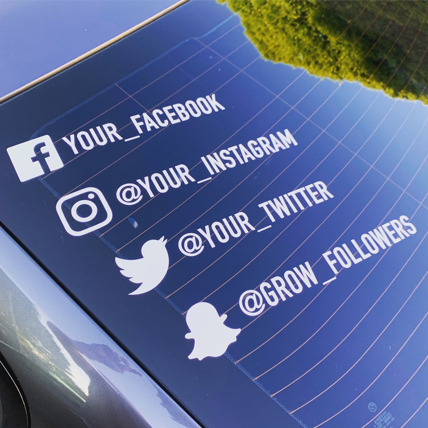 Branded personalised Social Media Decal Sticker car branding