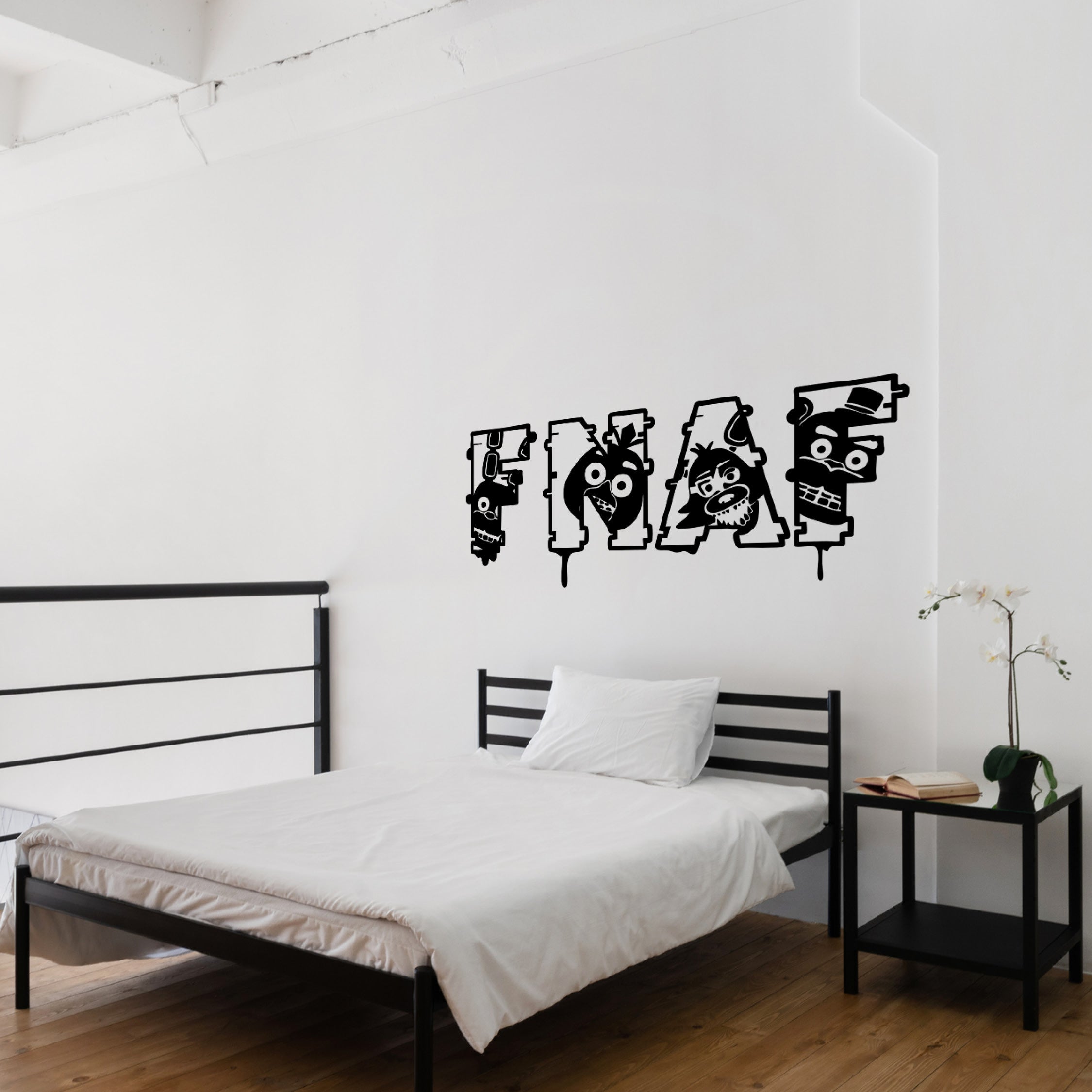 Five Nights at Freddy’s FNAF Word Art Vinyl Decal – Character Silhouette Design