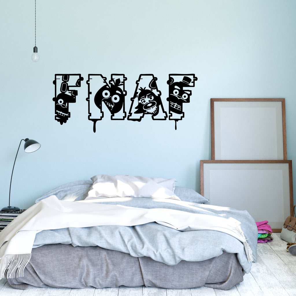 Five Nights at Freddy’s FNAF Word Art Vinyl Decal – Character Silhouette Design