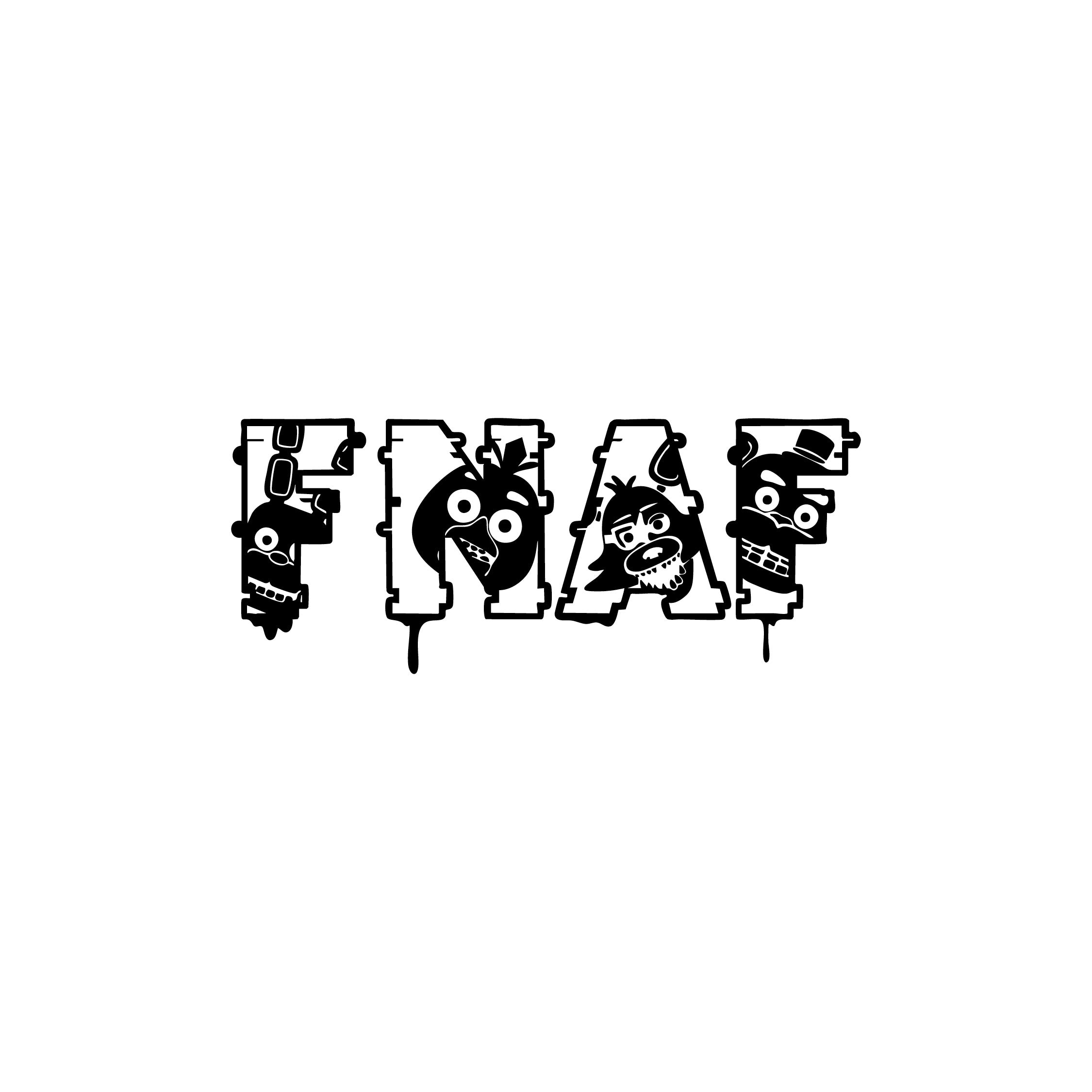 Five Nights at Freddy’s FNAF Word Art Vinyl Decal – Character Silhouette Design
