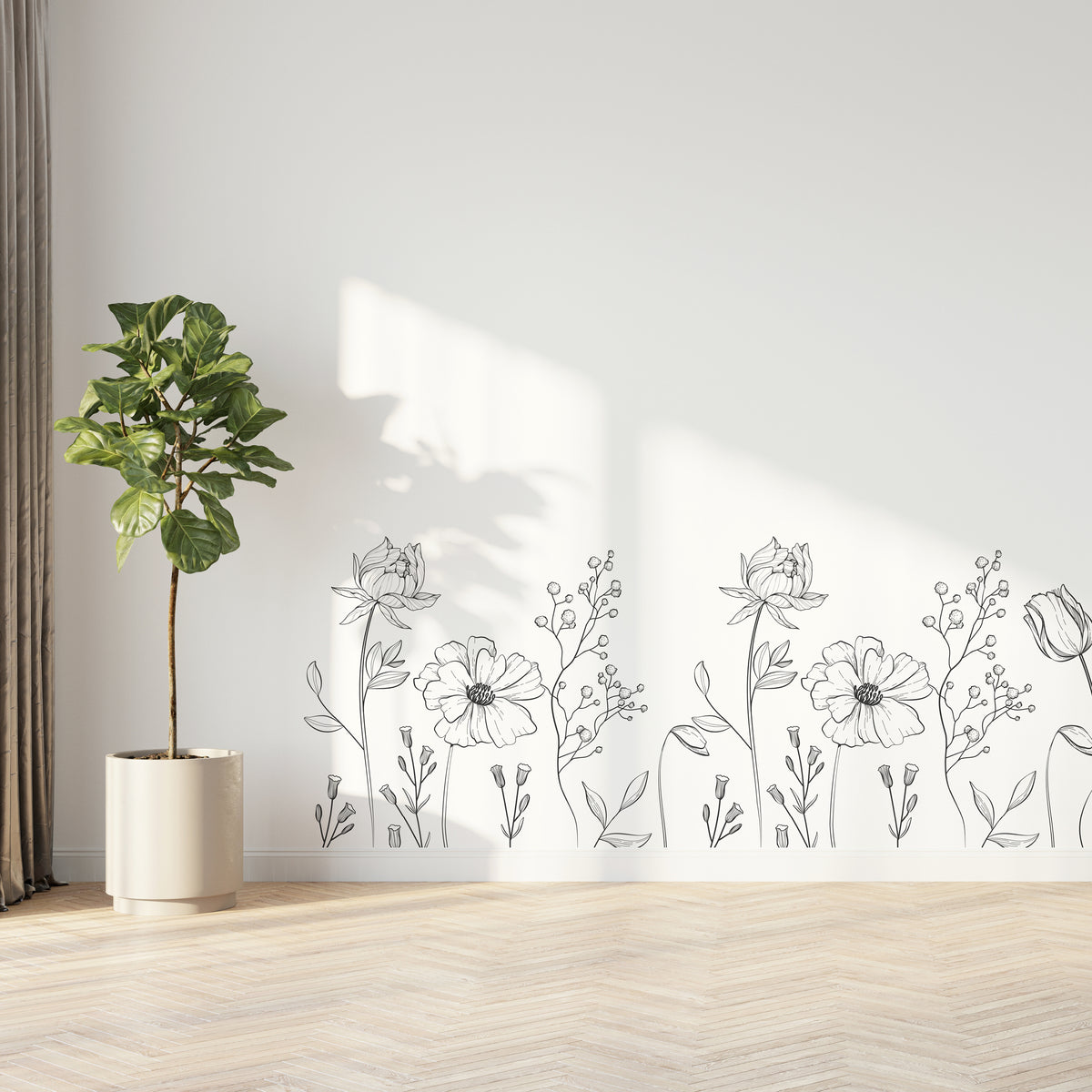 Flower Pattern Decal | Wall Window Decal | MrStickers