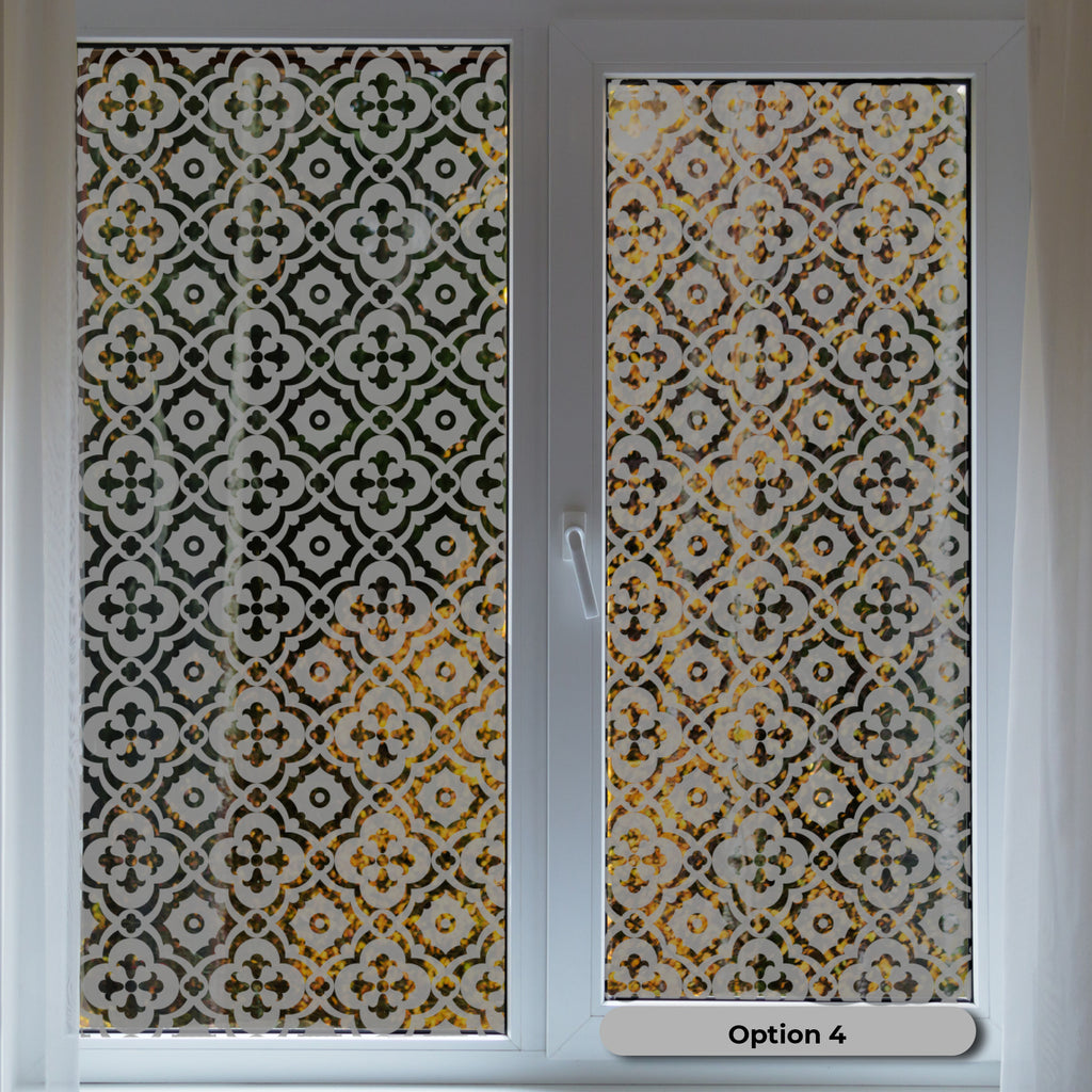 Frosted Vinyl Window Decal Set – 6 Pattern Options, Decorative Privacy Film for Windows & Glass Surfaces