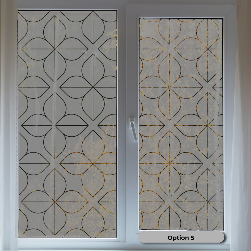 Frosted Vinyl Window Decal Set – 6 Pattern Options, Decorative Privacy Film for Windows & Glass Surfaces