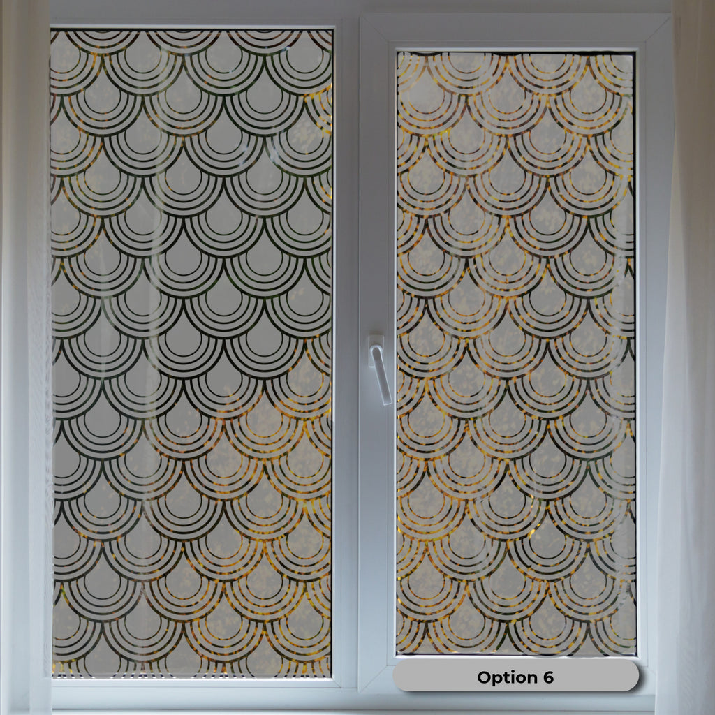 Frosted Vinyl Window Decal Set – 6 Pattern Options, Decorative Privacy Film for Windows & Glass Surfaces