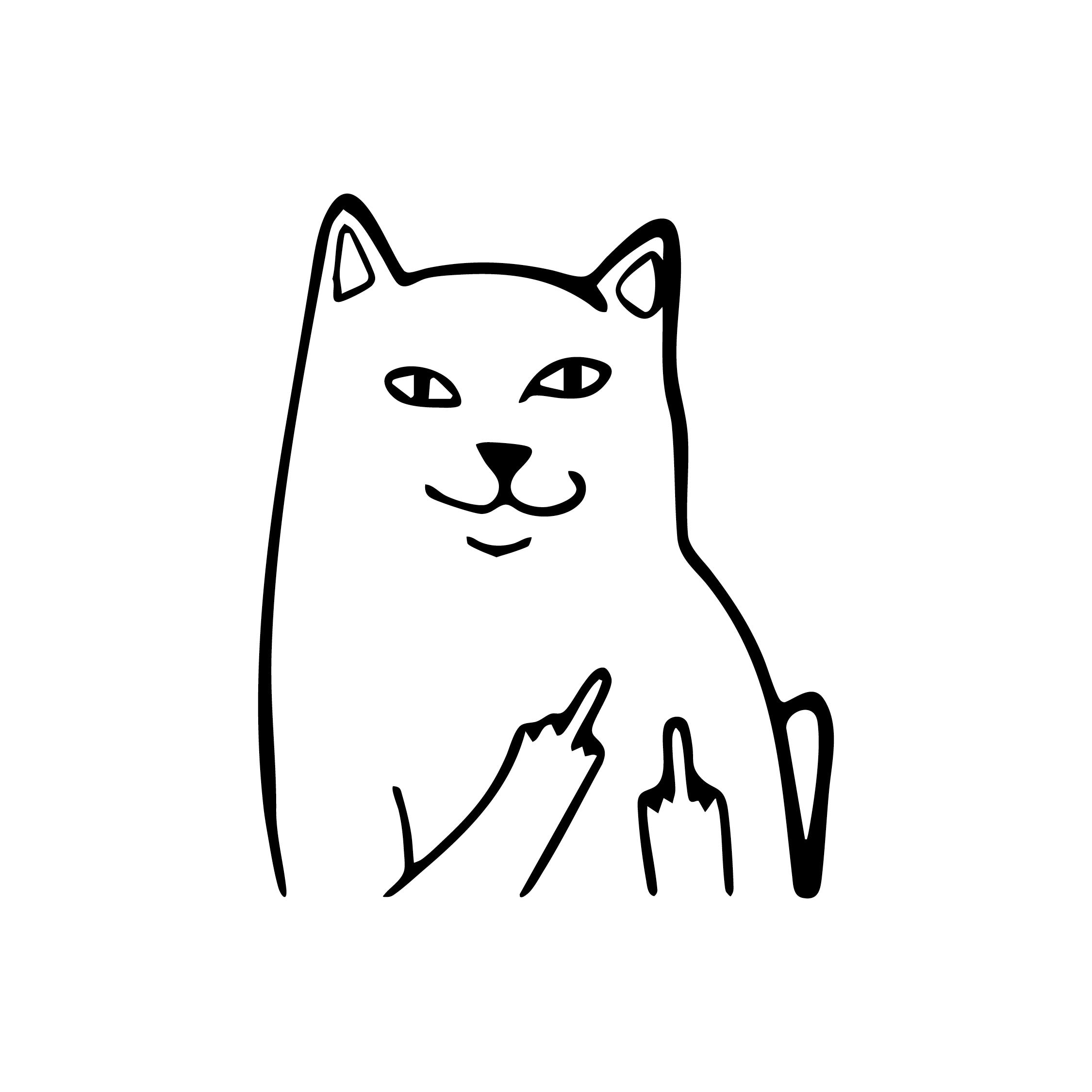 Funny Cat Middle Finger Decal Sticker – Rude Vinyl Cat Meme for Cars, Laptops, Walls & More