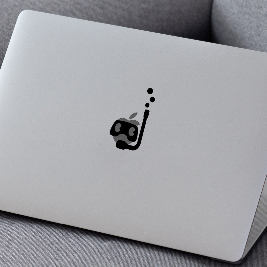 Funny Diver Macbook Decal Sticker on laptop