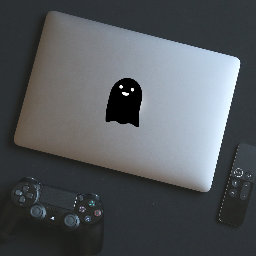 Funny Ghost Macbook Decal Sticker on laptop