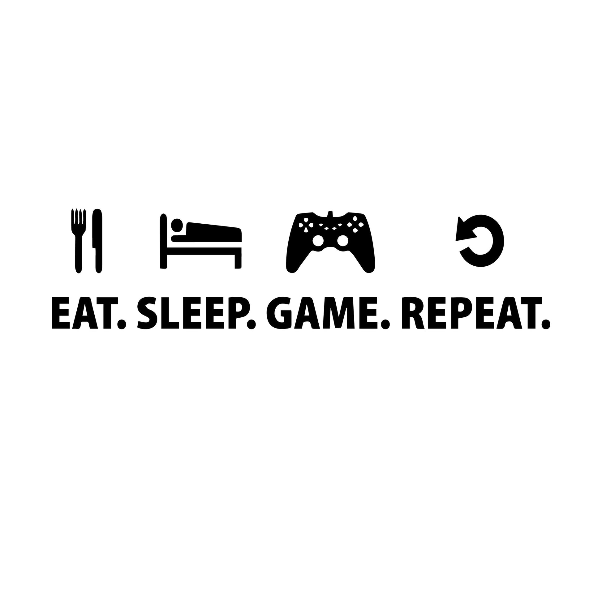 Eat Sleep Game Repeat - Wall Decal Sticker