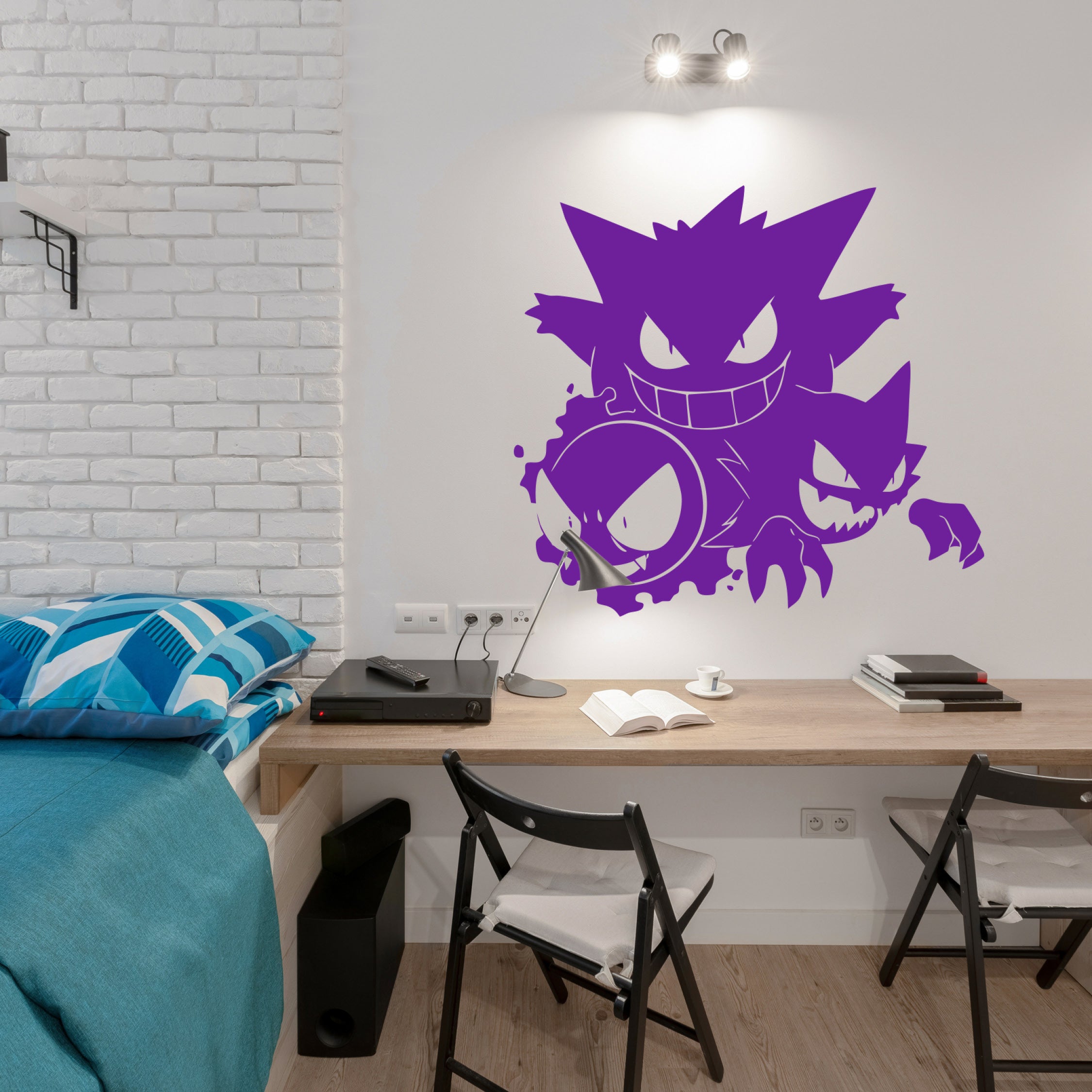 Ghost Pokémon Trio Vinyl Decal – Gengar, Haunter & Gastly Sticker for Walls, Cars & Laptops