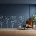 Oversized Flower Wall Decal Sticker Pack – 5 Large Vinyl Floral Designs for Home, Office & Event Decor (45x110cm Each)