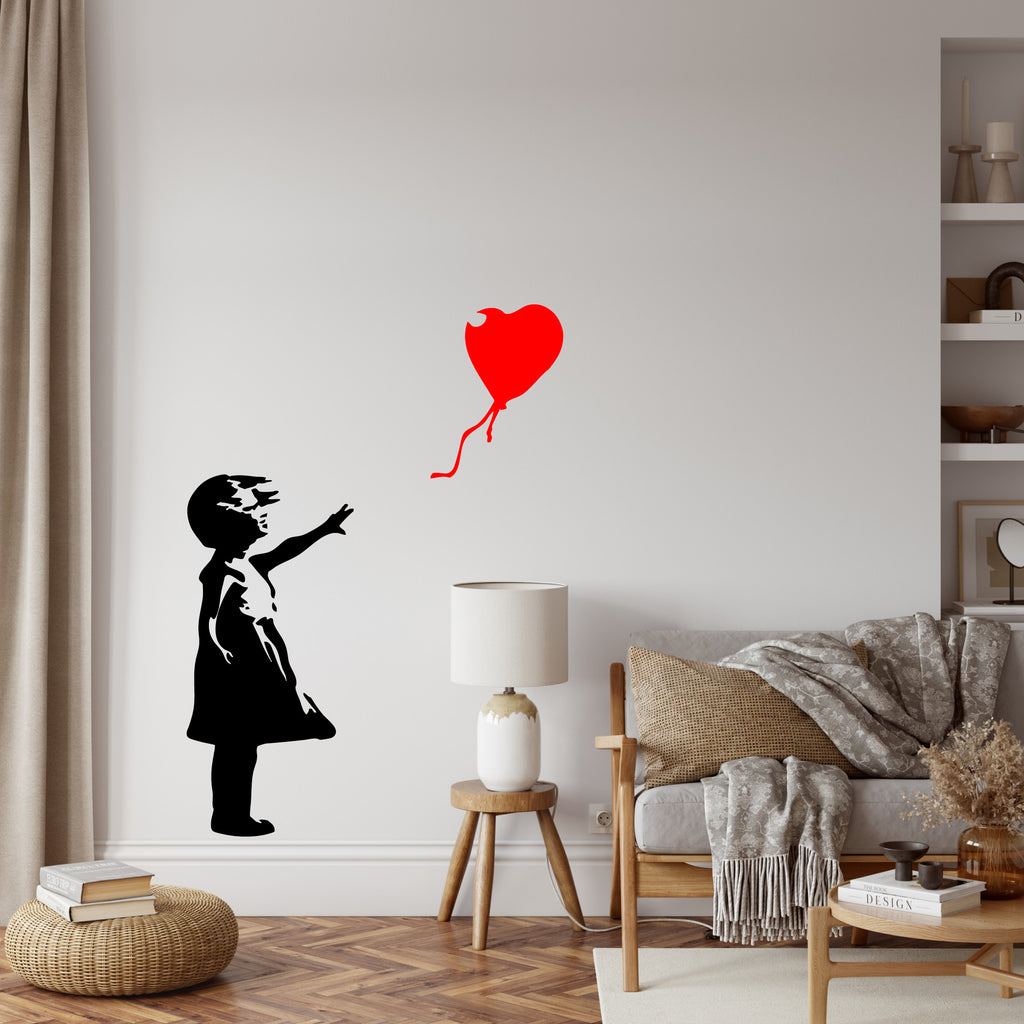 Girl With Balloon Wall Decal – Banksy Inspired Street Art Vinyl Sticker for Home & Office