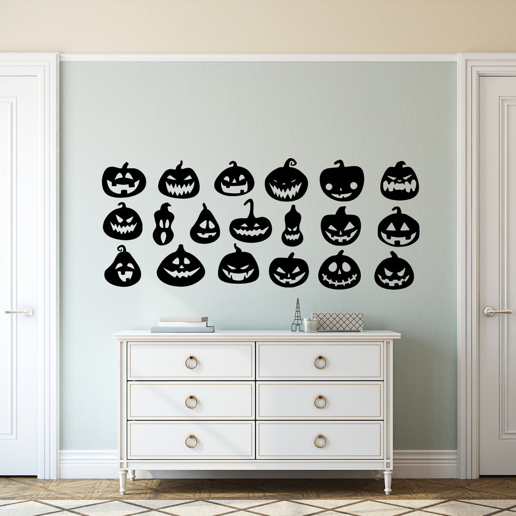 Halloween pumpkin head sticker decal pack