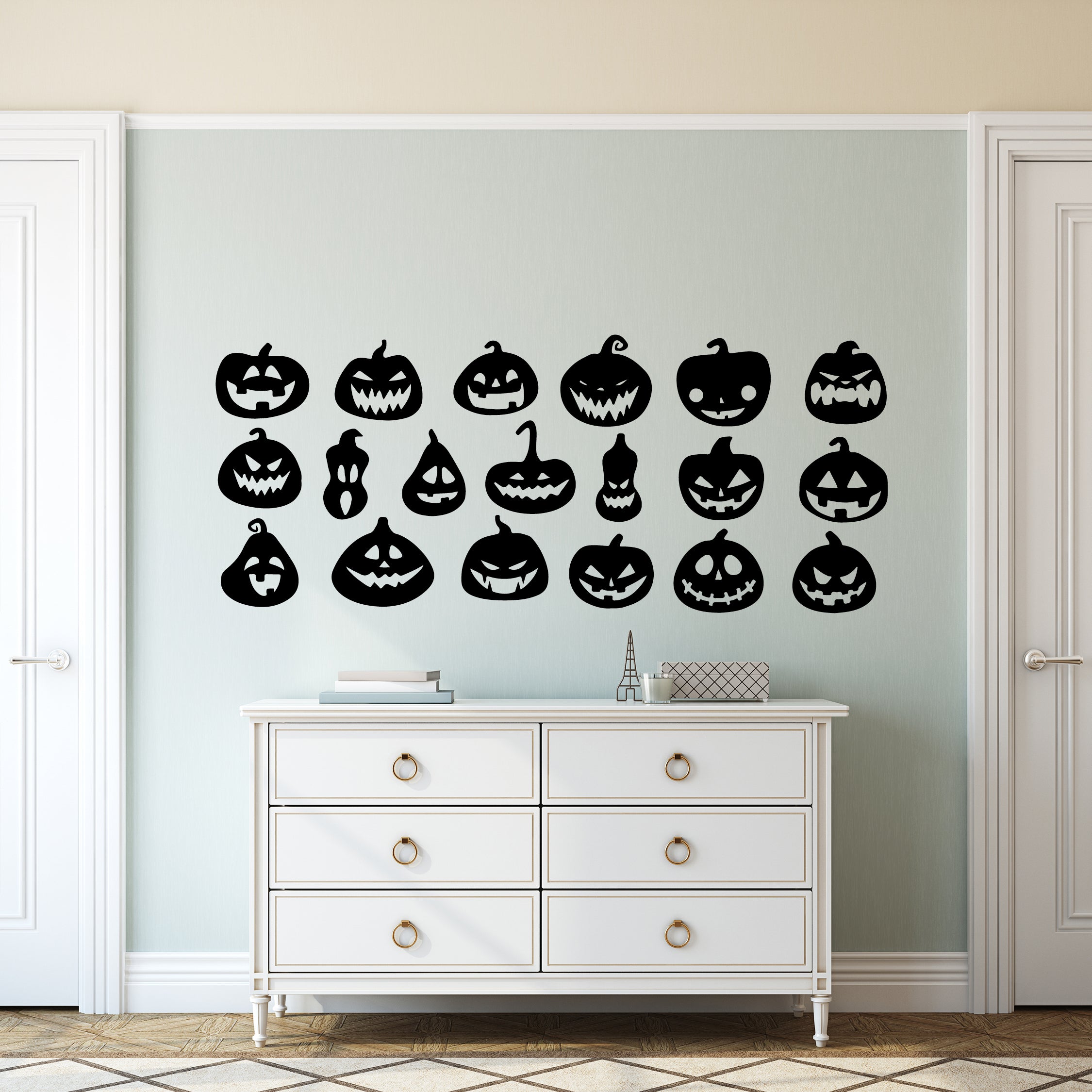 Halloween pumpkin head sticker decal pack