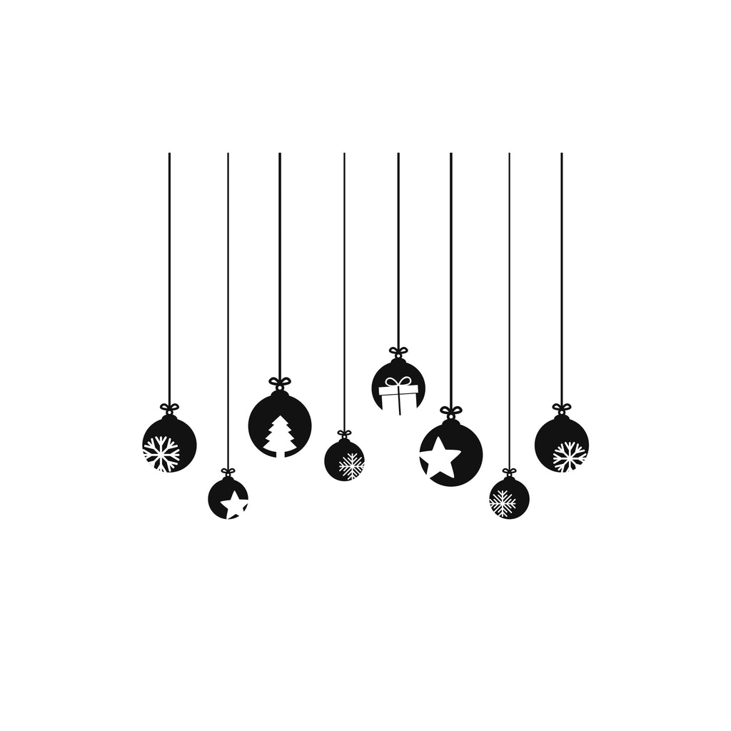 Hanging Christmas Baubles | Wall Decal Sticker Pack | MrStickers