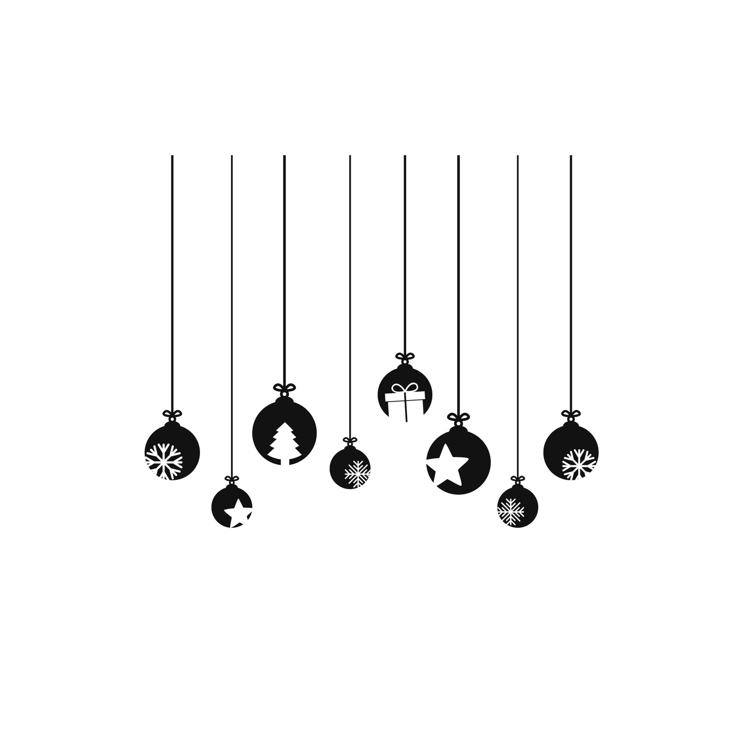 Hanging Christmas Baubles | Wall Decal Sticker Pack | MrStickers