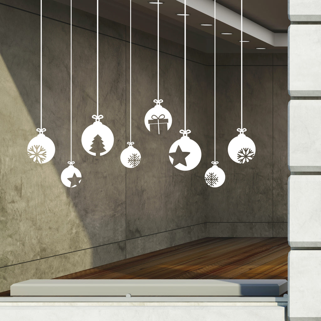 Hanging Christmas baubles wall decal sticker pack