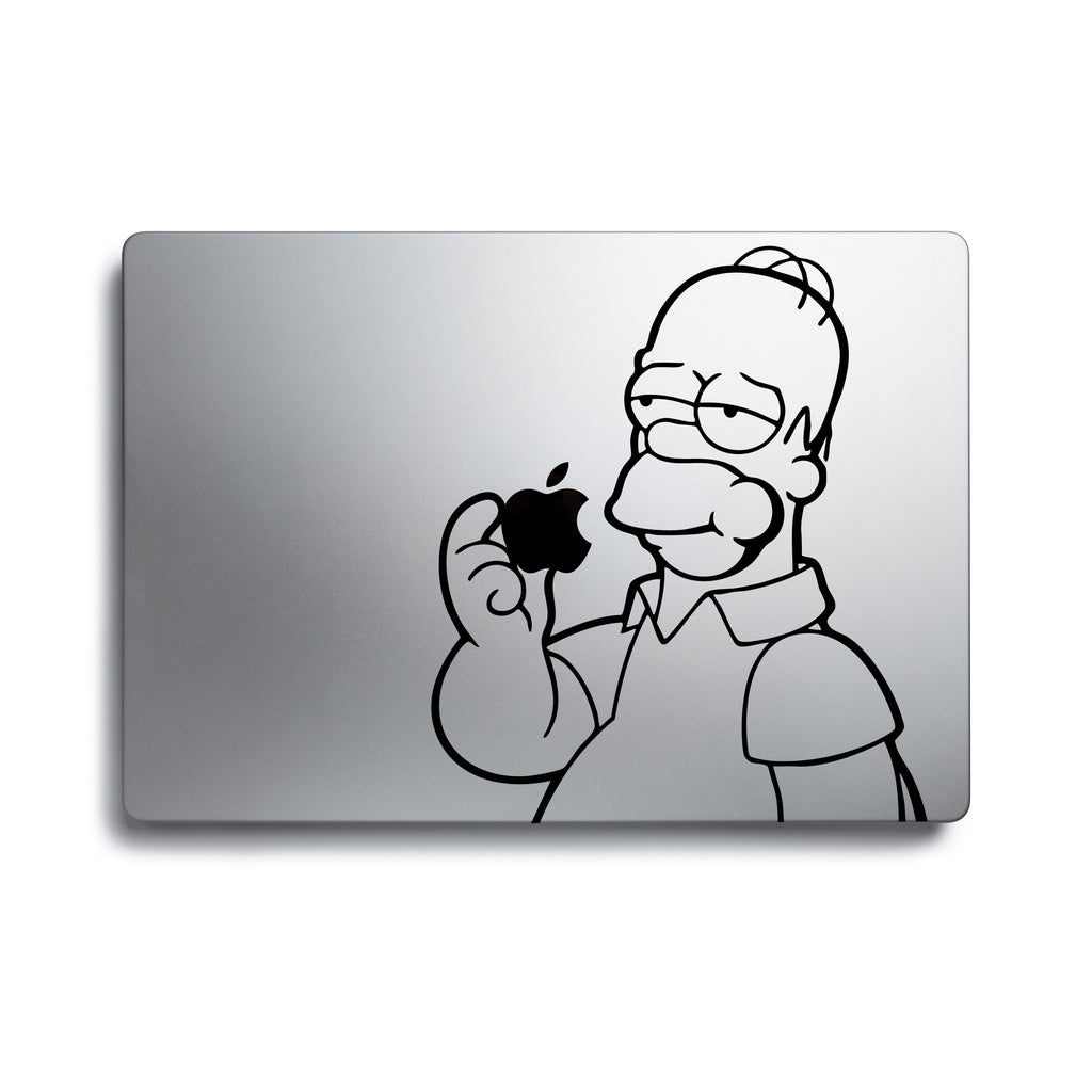 Homer Simpson Eating Apple Logo Decal Sticker – Funny Vinyl for MacBook, iPad & Laptops