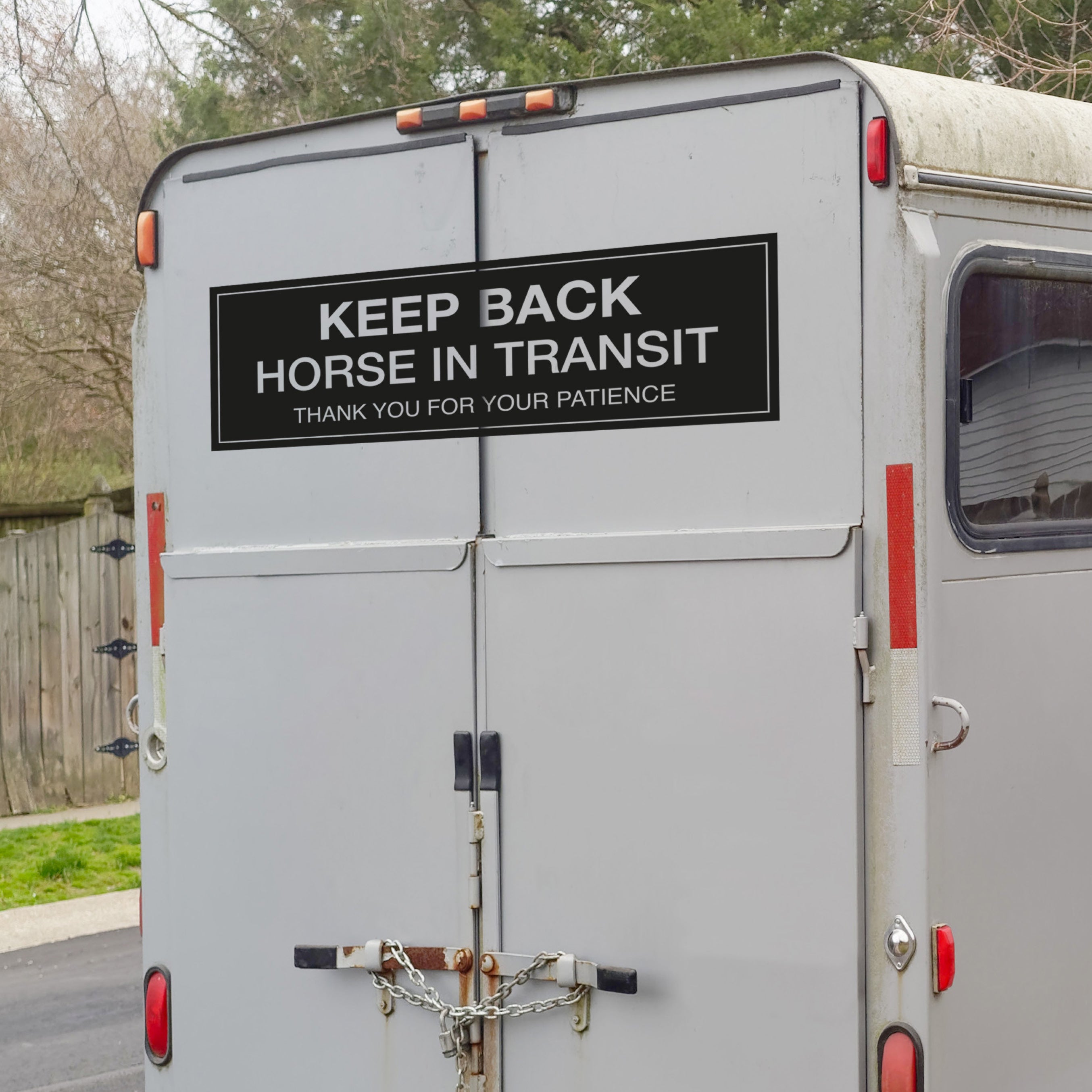 Keep back horse in transit vinyl decal