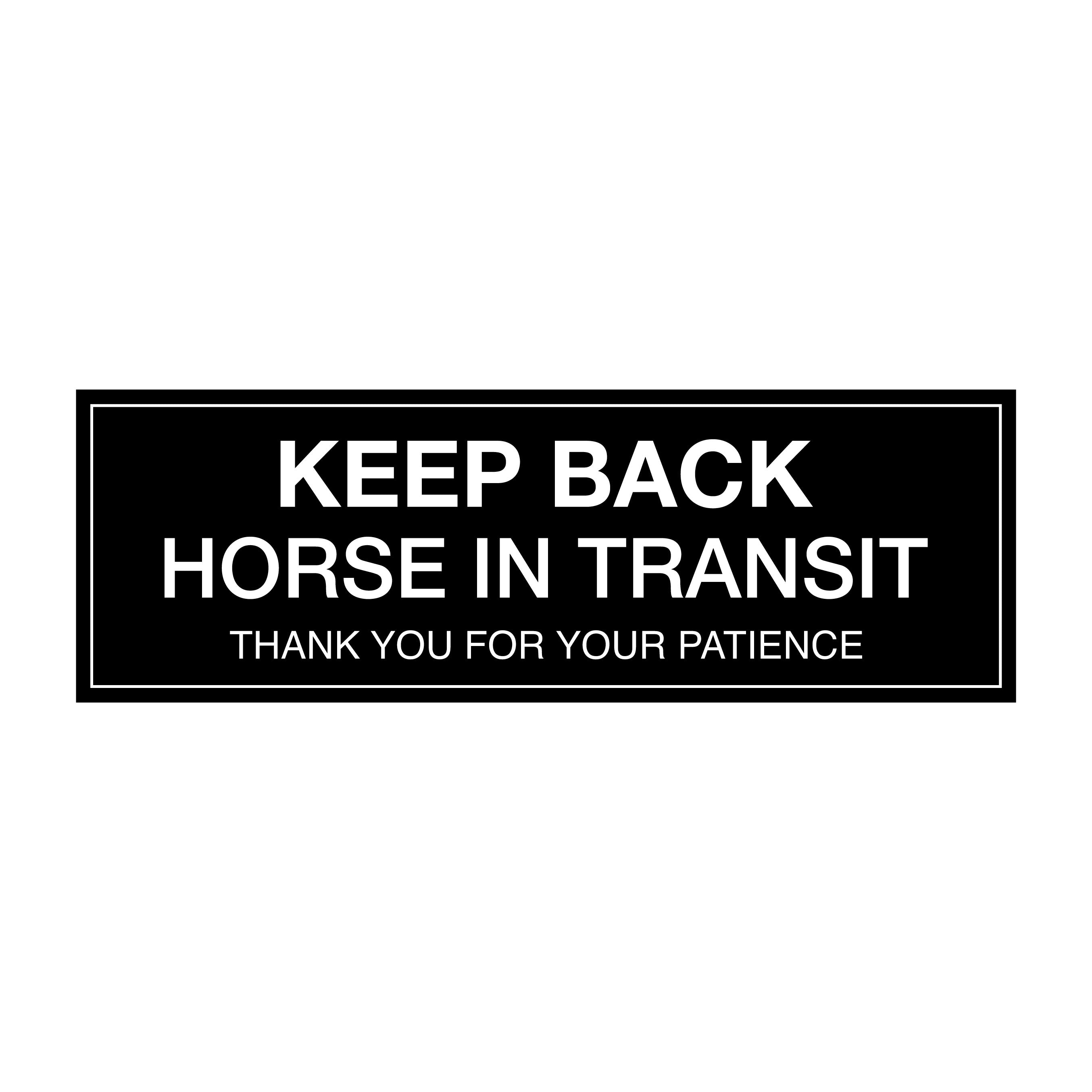 Keep back horse in transit vinyl decal