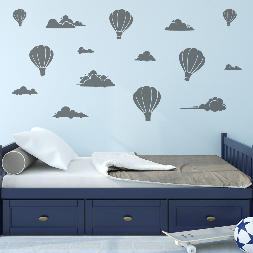 Balloon Ceiling Sticker Balloons & Clouds Wall Decal stickers for Kids bedroom Wall | Mr ...