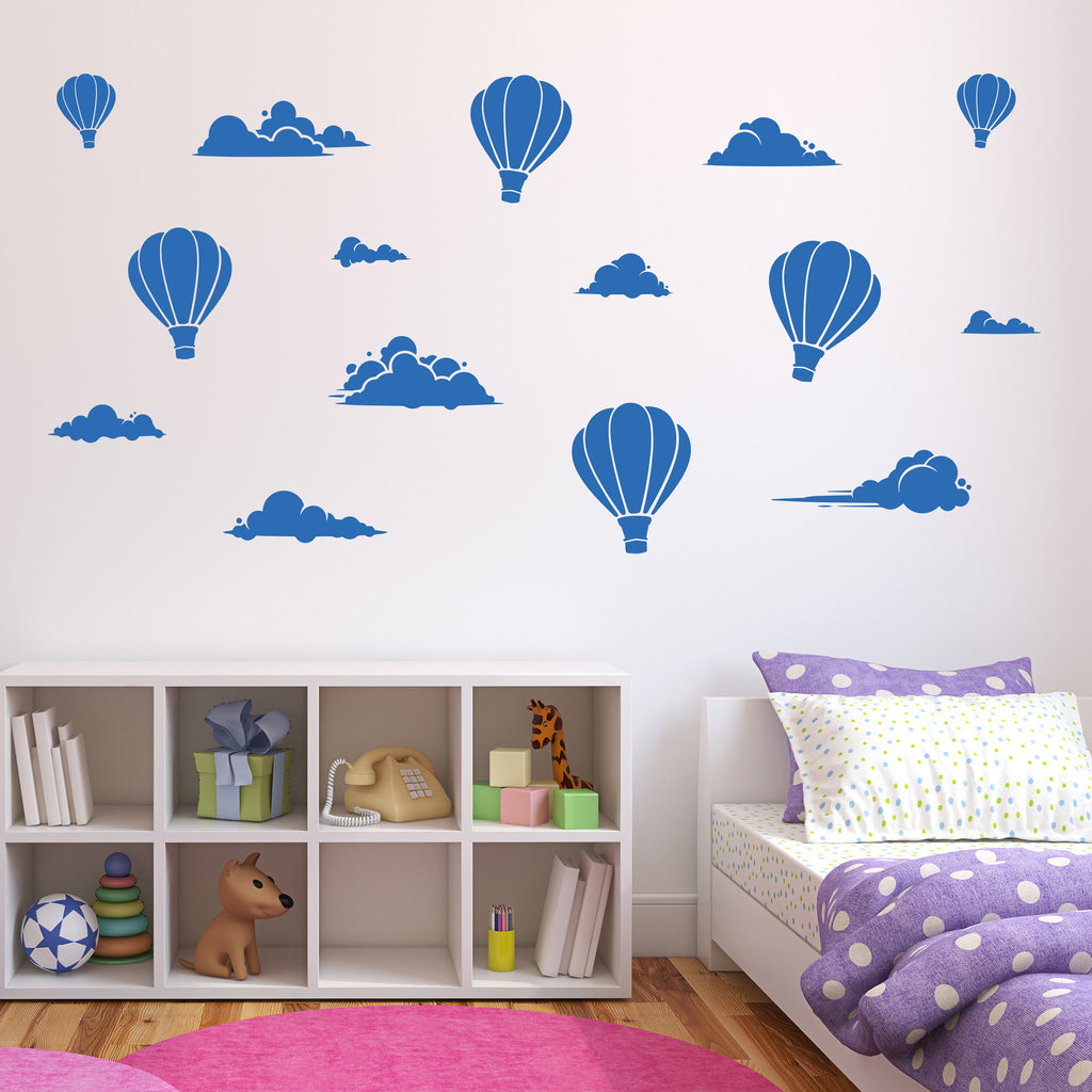 Balloon Ceiling Sticker Balloons & Clouds Wall Decal stickers for Kids bedroom Wall | Mr ...