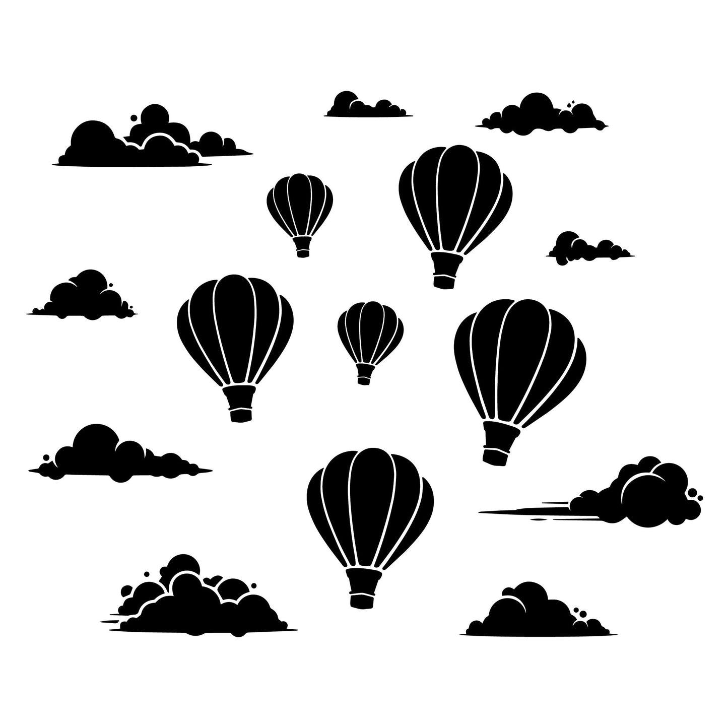 Balloons & Cloud Theme - Wall Decal Sticker Pack - Design