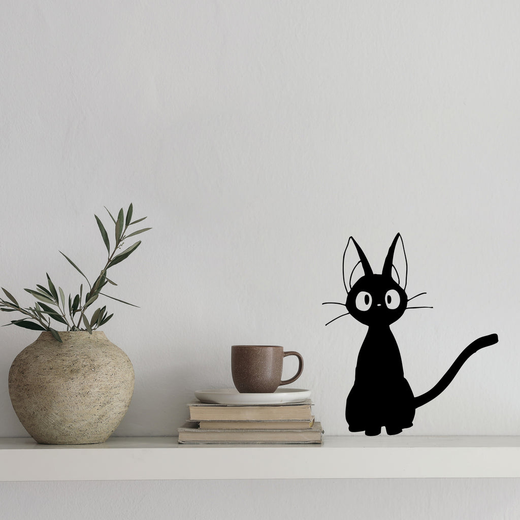 Jiji Cat Vinyl Decal – Kiki’s Delivery Service Anime Sticker for Laptops, Windows & Walls