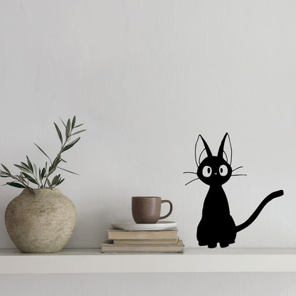 Jiji Cat Vinyl Decal – Kiki’s Delivery Service Anime Sticker for Laptops, Windows & Walls