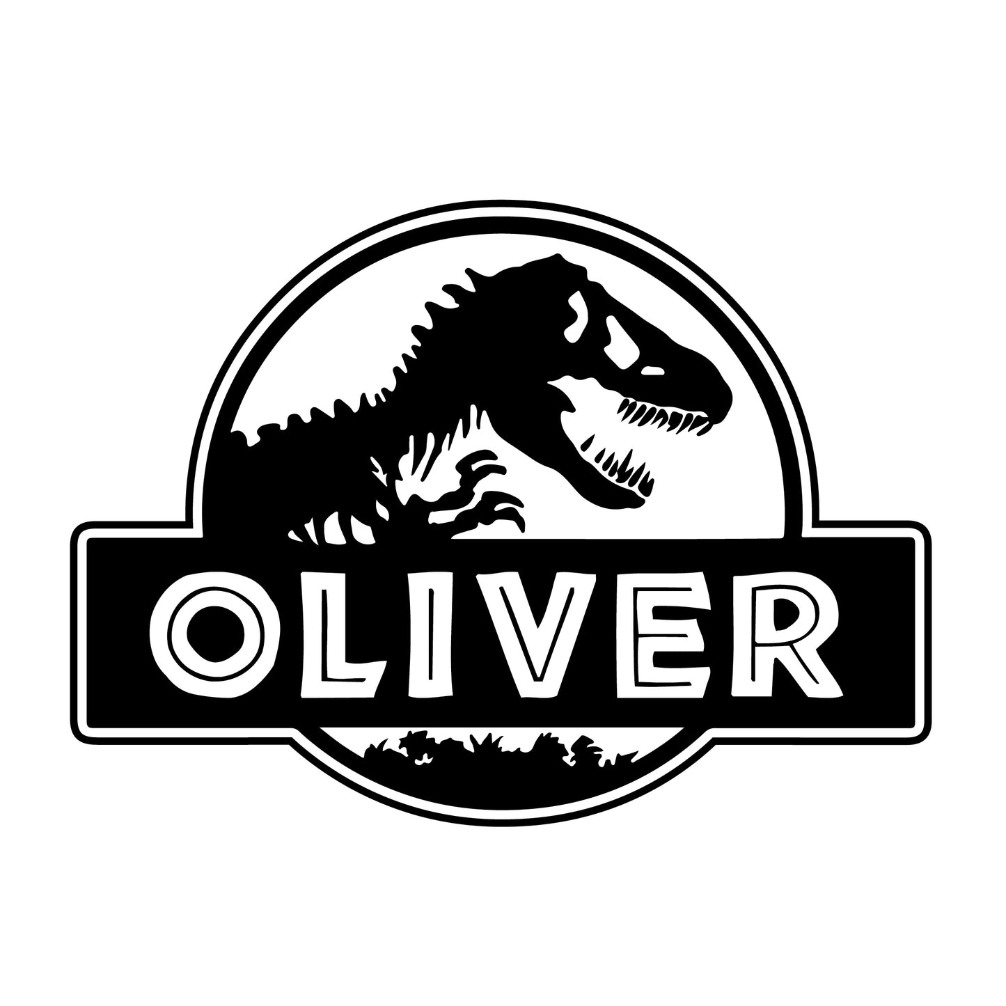 Jurassic Park - Customisable name dinosaur park vinyl sticker design