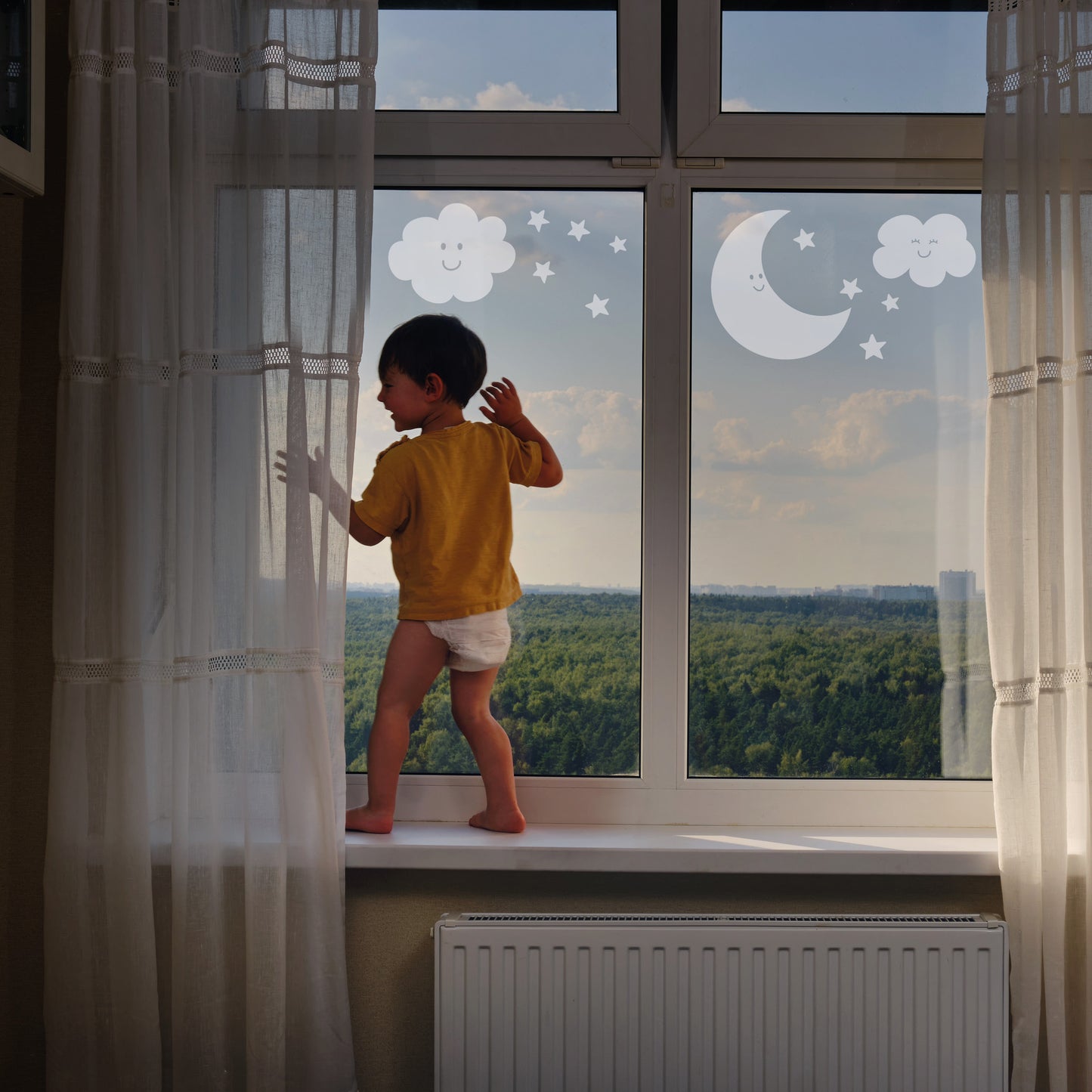Cloud, Star & Moon Wall Decal Sticker Pack – 35-Piece Vinyl Set for Kids Bedroom, Nursery & Baby Room Decor