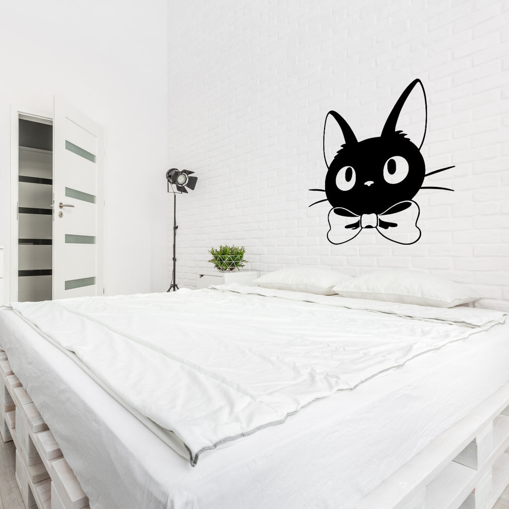 Kiki’s Delivery Service Jiji Cat Face Vinyl Wall Decal – Large Studio Ghibli Artwork