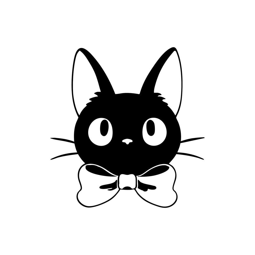 Kiki’s Delivery Service Jiji Cat Face Vinyl Wall Decal – Large Studio Ghibli Artwork