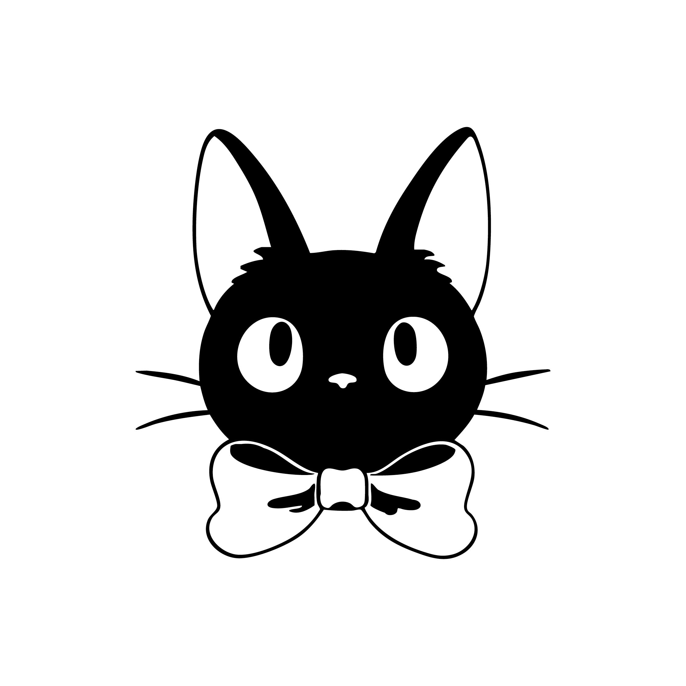 Kiki’s Delivery Service Jiji Cat Face Vinyl Wall Decal – Large Studio Ghibli Artwork