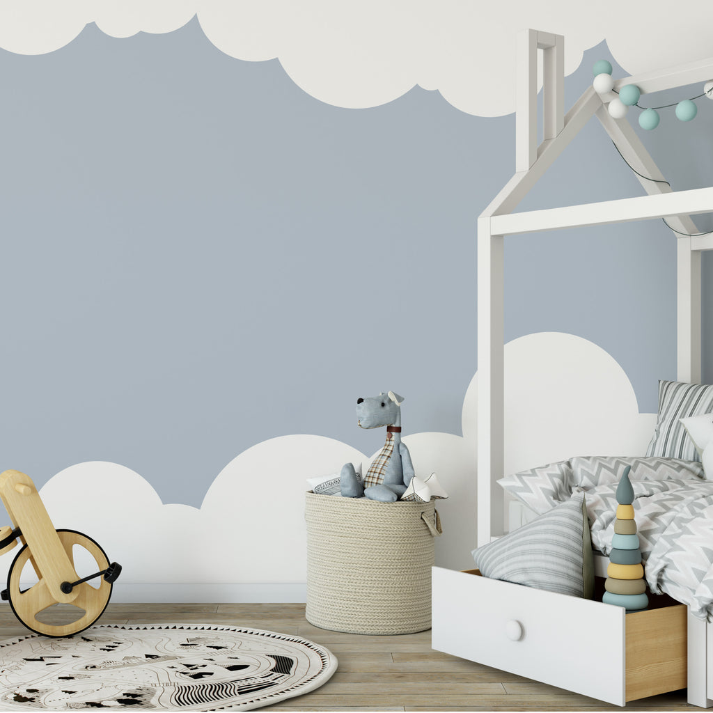 Extra Large Cloud Vinyl Wall Decal – Room Divider Sticker for Nurseries, Kids’ Bedrooms & Playrooms
